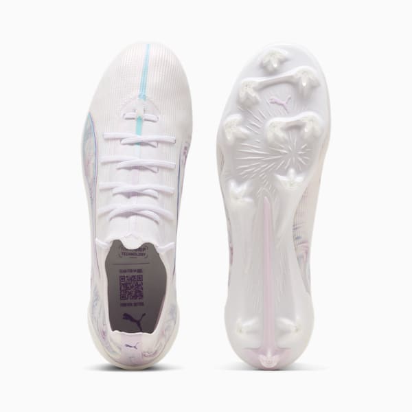 Chaussures de soccer à crampons pour terrain dur/terrain artificiel ULTRA 5 ULTIMATE BRILLIANCE Femme, PUMA White-PUMA Black-Spring Lavender, extralarge