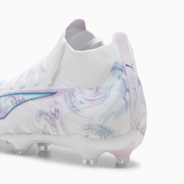 Botines de fútbol para mujer ULTRA 5 MATCH+ BRILLIANCE suelo firme/suelo artificial, PUMA White-PUMA Black-Spring Lavender, extralarge