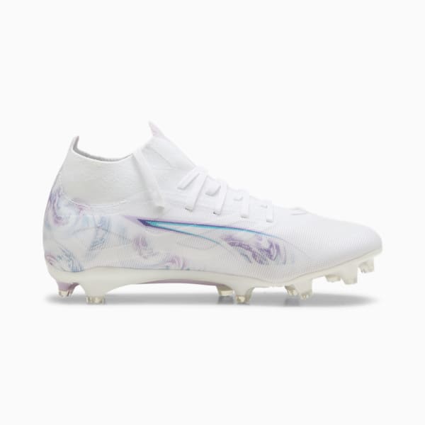Botines de fútbol para mujer ULTRA 5 MATCH+ BRILLIANCE suelo firme/suelo artificial, PUMA White-PUMA Black-Spring Lavender, extralarge