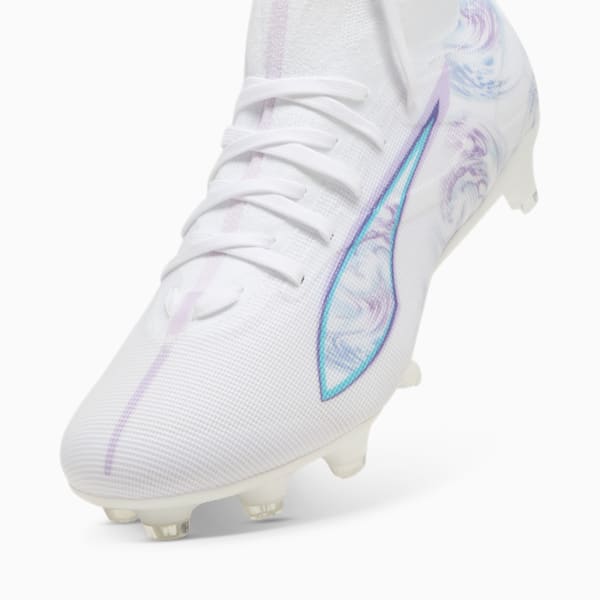 Botines de fútbol para mujer ULTRA 5 MATCH+ BRILLIANCE suelo firme/suelo artificial, PUMA White-PUMA Black-Spring Lavender, extralarge