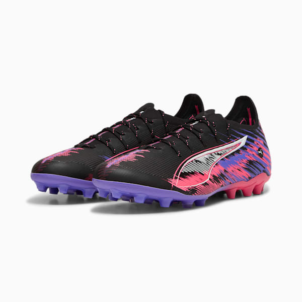 ULTRA 5 ULTIMATE F1® Multi-Ground Men's Soccer Cleats, PUMA Black-PUMA White-Sunset Glow-Dark Amethyst, extralarge