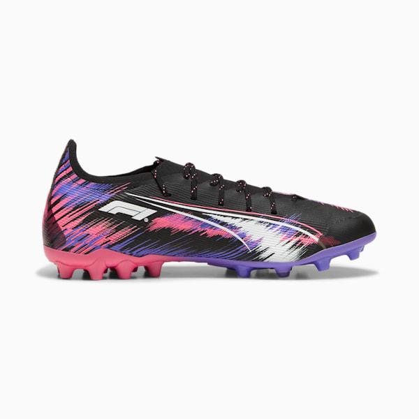 ULTRA 5 ULTIMATE F1® Multi-Ground Men's Soccer Cleats, PUMA Black-PUMA White-Sunset Glow-Dark Amethyst, extralarge