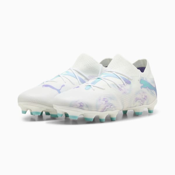 Chaussures de soccer à crampons pour terrain dur/terrain artificiel FUTURE 7 MATCH BL Femme, PUMA White-PUMA Black-Spring Lavender, extralarge