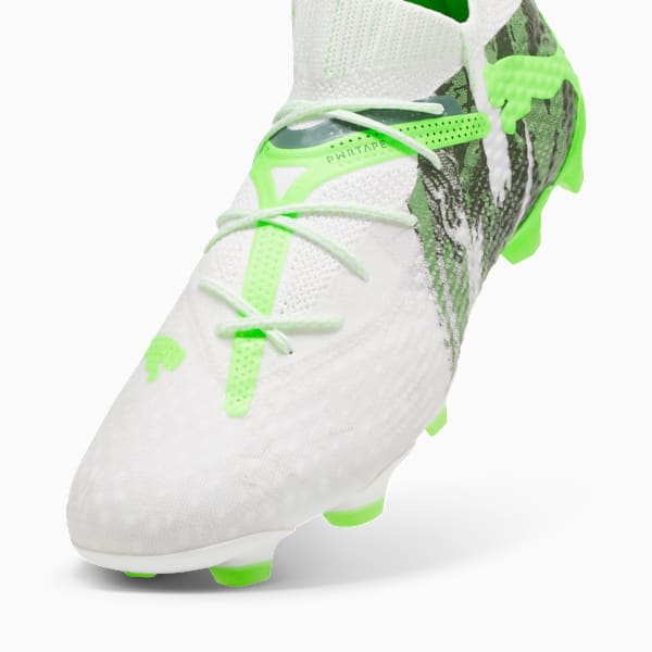 FUTURE 7 ULTIMATE CAMO Firm Ground/Artificial Ground Men's Soccer Cleats, PUMA White-Green Glare-Green Moss-Dusty Green-Eucalyptus, extralarge