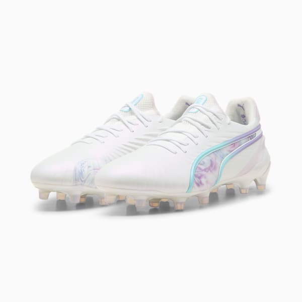 ウィメンズ キング アルティメット ブリリアンス FG/AG サッカースパイク, PUMA White-PUMA Black-Spring Lavender, extralarge-JPN