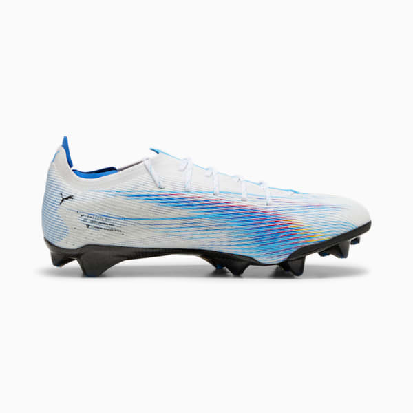 ULTRA 5 CARBON LAUNCH EDITION FG Women's Soccer Cleats, PUMA White-Ultra Blue-Garnet Rose-PUMA Black-Luminous Blue, extralarge