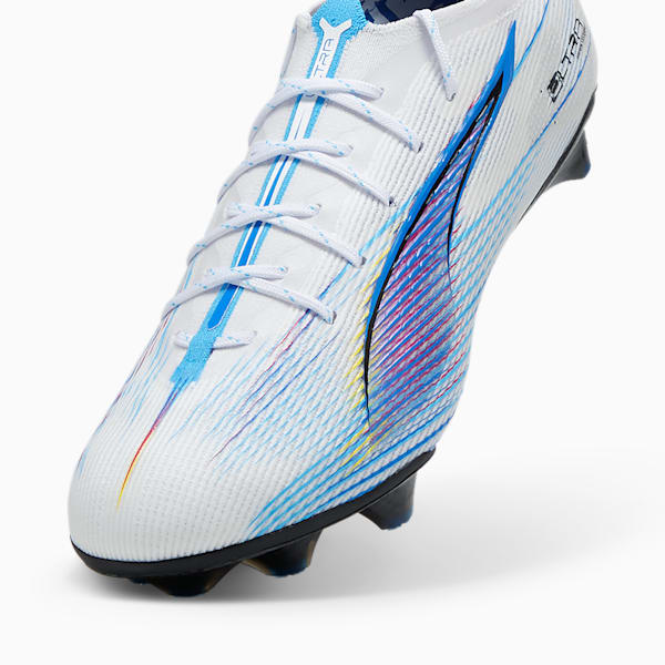 ULTRA 5 CARBON LAUNCH EDITION FG Women's Soccer Cleats, PUMA White-Ultra Blue-Garnet Rose-PUMA Black-Luminous Blue, extralarge