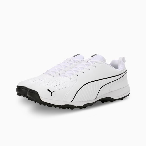 Cricket Pitch Pro Cricket Shoes, PUMA White-PUMA Black, extralarge-IND