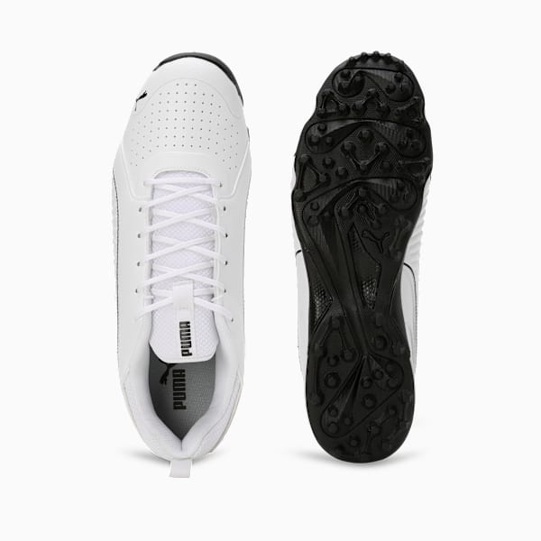 Cricket Pitch Pro Cricket Shoes, PUMA White-PUMA Black, extralarge-IND