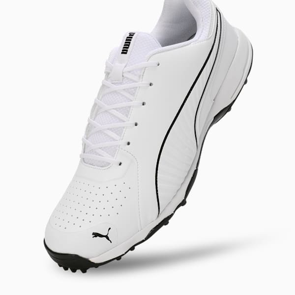 Cricket Pitch Pro Cricket Shoes, PUMA White-PUMA Black, extralarge-IND