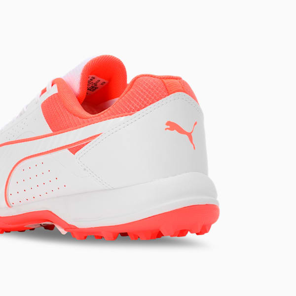 Cricket All-Rounder Shoes, PUMA White-Fiery Coral, extralarge-IND
