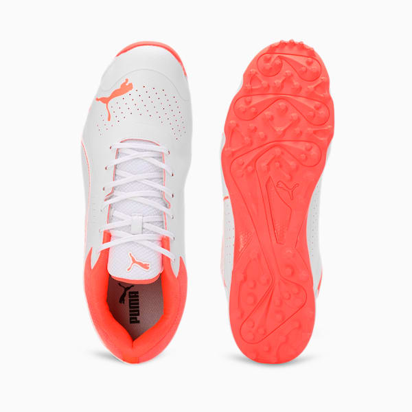 Cricket All-Rounder Shoes, PUMA White-Fiery Coral, extralarge-IND