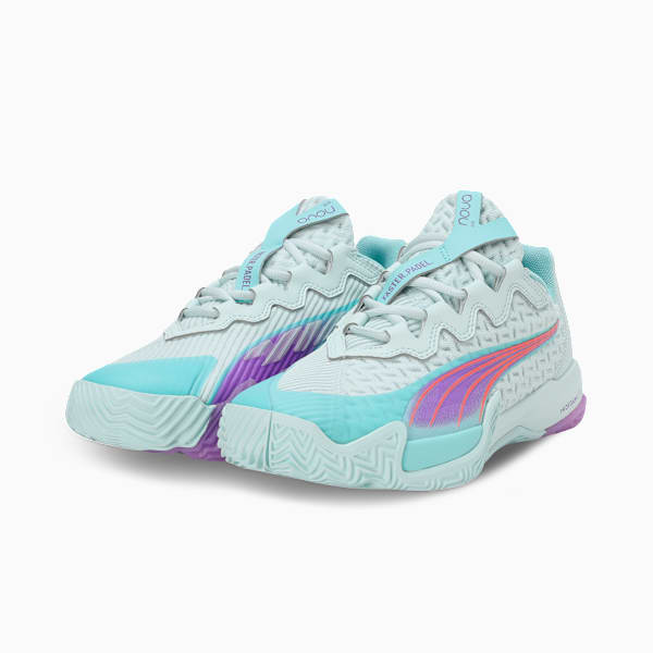 NOVA Elite Women's Padel Boots, Peaceful Blue-Purple Glimmer-Safe Lake, extralarge-IND