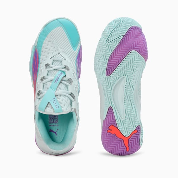 NOVA Elite Women's Padel Boots, Peaceful Blue-Purple Glimmer-Safe Lake, extralarge-IND