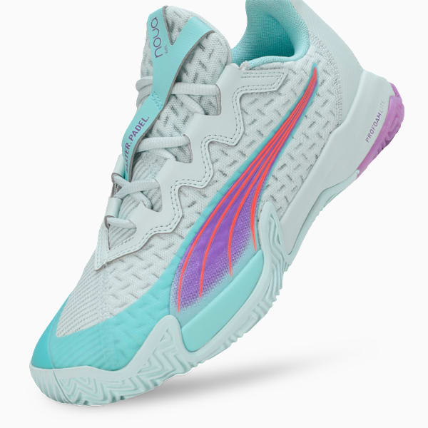 NOVA Elite Women's Padel Boots, Peaceful Blue-Purple Glimmer-Safe Lake, extralarge-IND