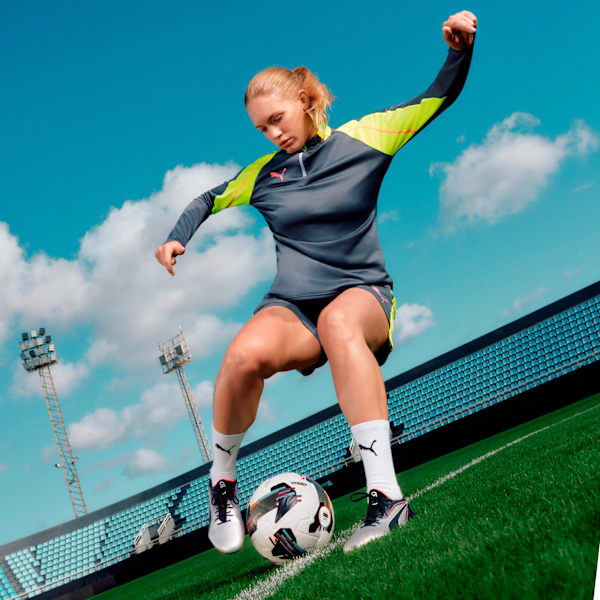 KING ULTIMATE Firm Ground/Artificial Ground Women's Soccer Cleats, PUMA Silver-PUMA Black-Sun Struck-PUMA White, extralarge