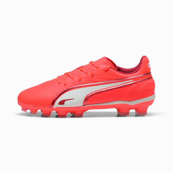 キッズ キング マッチ HG + ミッド サッカー スパイク 20-24cm, Glowing Red-PUMA White-Red Fire, extralarge-JPN