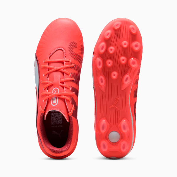 キッズ キング マッチ HG + ミッド サッカー スパイク 20-24cm, Glowing Red-PUMA White-Red Fire, extralarge-JPN