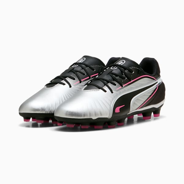 キッズ キング マッチ HG + ミッド サッカー スパイク 20-24cm, PUMA Silver-PUMA Black-Sun Struck-PUMA White, extralarge-JPN