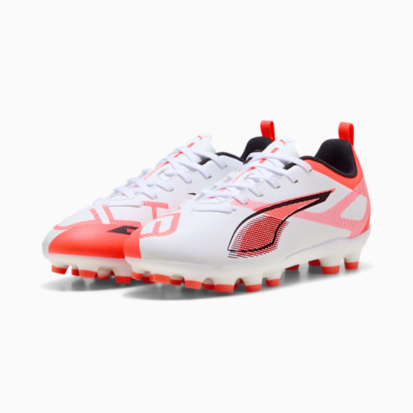 キッズ ウルトラ 5 プレイ HG + ミッド サッカー スパイク 20-24cm, PUMA White-PUMA Black-Glowing Red, extralarge-JPN