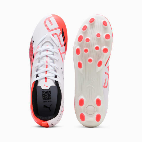 キッズ ウルトラ 5 プレイ HG + ミッド サッカー スパイク 20-24cm, PUMA White-PUMA Black-Glowing Red, extralarge-JPN