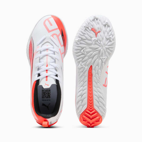キッズ ウルトラ 5 プレイ TT + ミッド サッカー トレーニングシューズ 20-24cm, PUMA White-PUMA Black-Glowing Red, extralarge-JPN