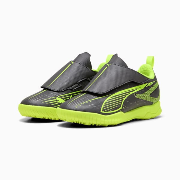 キッズ ウルトラ 5 プレイ V TT サッカー トレーニングシューズ 17-22.5cm, Matte Aged Silver-Yellow Alert-Puma Aged Silver, extralarge-JPN