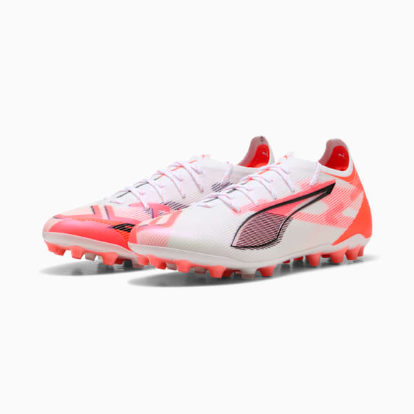 メンズ ウルトラ 5 アルティメット MG サッカー スパイク, PUMA White-PUMA Black-Glowing Red, extralarge-JPN