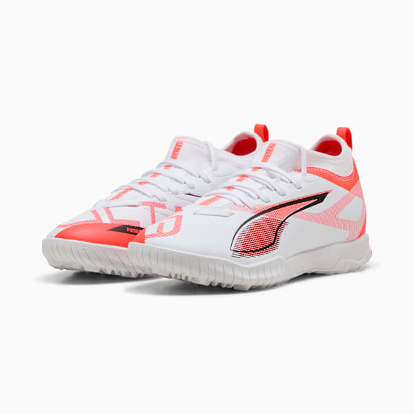 キッズ ウルトラ 5 マッチ TT + ミッド サッカー トレーニングシューズ 20-24cm, PUMA White-PUMA Black-Glowing Red, extralarge-JPN