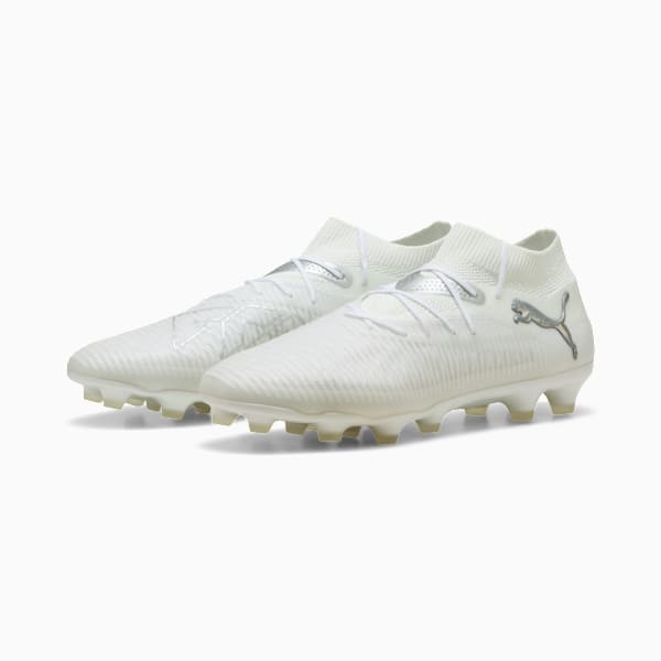 ユニセックス フューチャー 8 プロ HG サッカー スパイク, PUMA White-Matte Silver, extralarge-JPN