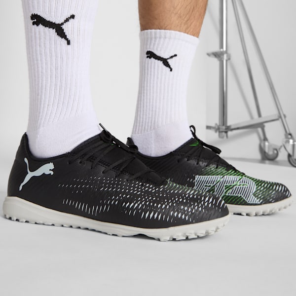 Tacos de fútbol FUTURE 8 PLAY TT, PUMA Black-Cool Light Gray-Fluo Green, extralarge