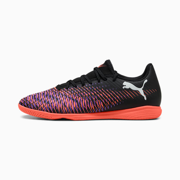 FUTURE 8 PLAY Indoor Training Men's Soccer Cleats, PUMA Black-PUMA White-Glowing Red, extralarge
