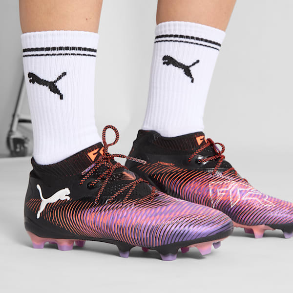 Tacos de fútbol FUTURE 8 ULTIMATE FG/AG para mujer, PUMA Black-PUMA White-Glowing Red, extralarge