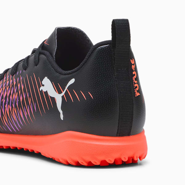 FUTURE 8 PLAY Turf Training Big Kids' Soccer Cleats, PUMA Black-PUMA White-Glowing Red, extralarge
