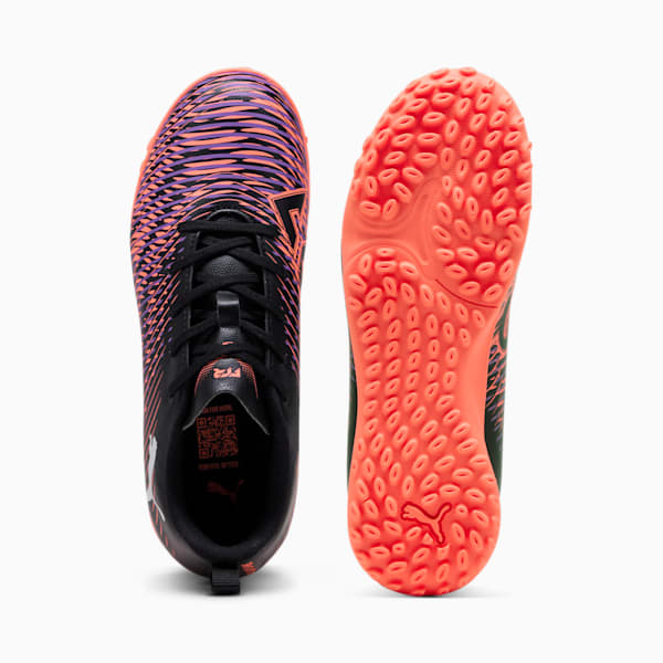 FUTURE 8 PLAY Turf Training Big Kids' Soccer Cleats, PUMA Black-PUMA White-Glowing Red, extralarge