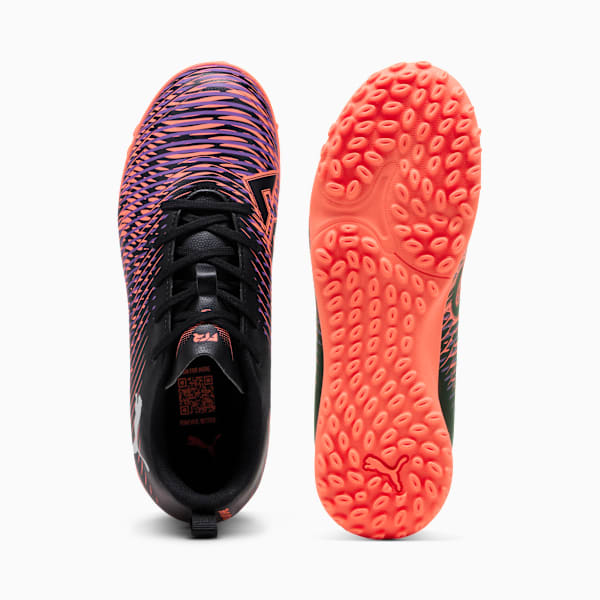 Tacos de fútbol adolescente FUTURE 8 PLAY TT para adolescentes, PUMA Black-PUMA White-Glowing Red, extralarge