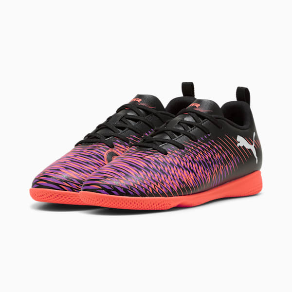 Tacos de fútbol para hombre para entrenamiento en interiores FUTURE 8 PLAY, PUMA Black-PUMA White-Glowing Red, extralarge