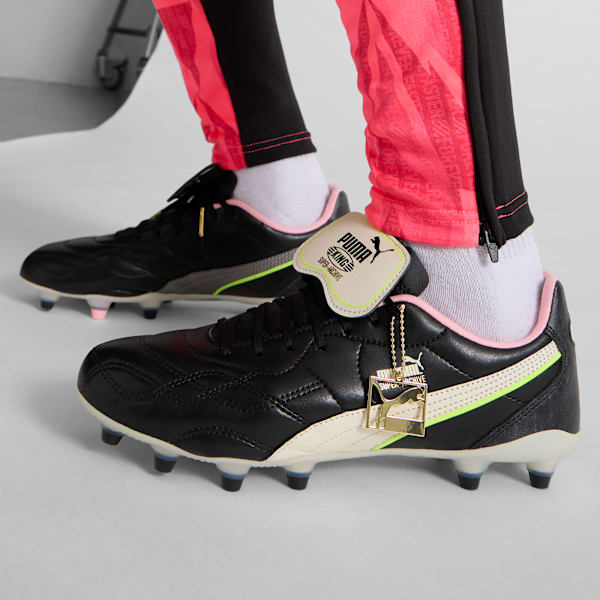 Tacos de fútbol KING TOP x MUNDIAL FG/AG, PUMA Black-PUMA White-Poison Pink, extralarge