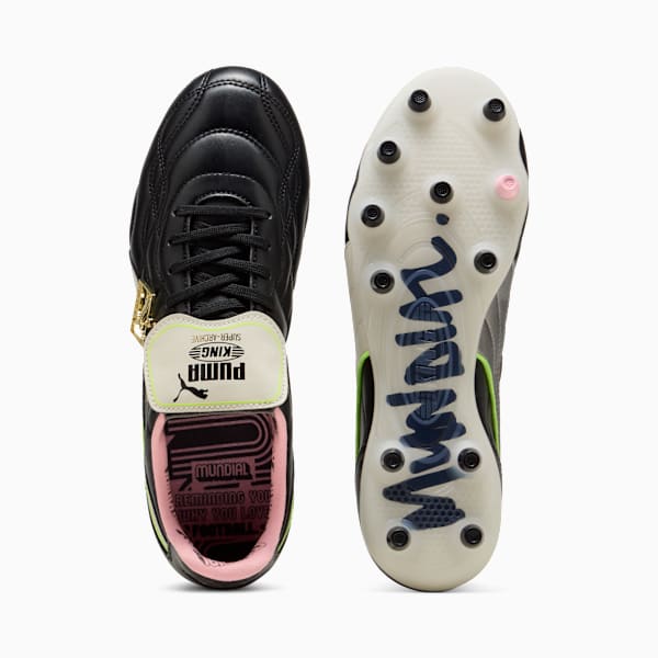 Tacos de fútbol KING TOP x MUNDIAL FG/AG, PUMA Black-PUMA White-Poison Pink, extralarge