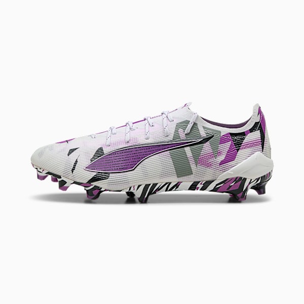 Tacos de fútbol unisex ULTRA 5 ULTIMATE FOREVER FG, PUMA White-Pure Magenta-Feather Gray-PUMA Black, extralarge