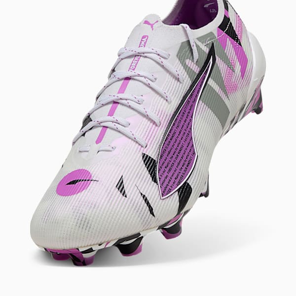 Tacos de fútbol unisex ULTRA 5 ULTIMATE FOREVER FG, PUMA White-Pure Magenta-Feather Gray-PUMA Black, extralarge