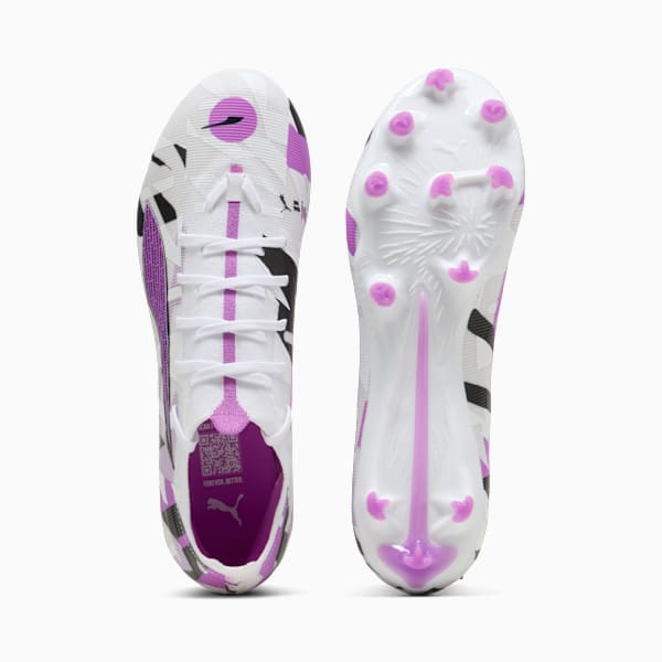 ULTRA 5 MATCH FOREVER Firm Ground/Artificial Ground Men's Soccer Cleats, PUMA White-Pure Magenta-Feather Gray-PUMA Black, extralarge