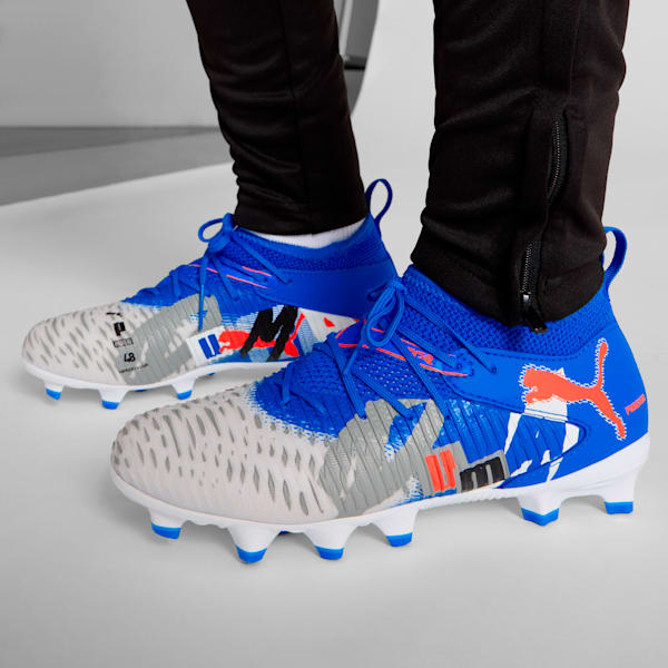 Tacos de fútbol adolescentes ULTRA 5 MATCH FOREVER FG/AG, PUMA White-Pure Magenta-Feather Gray-PUMA Black, extralarge