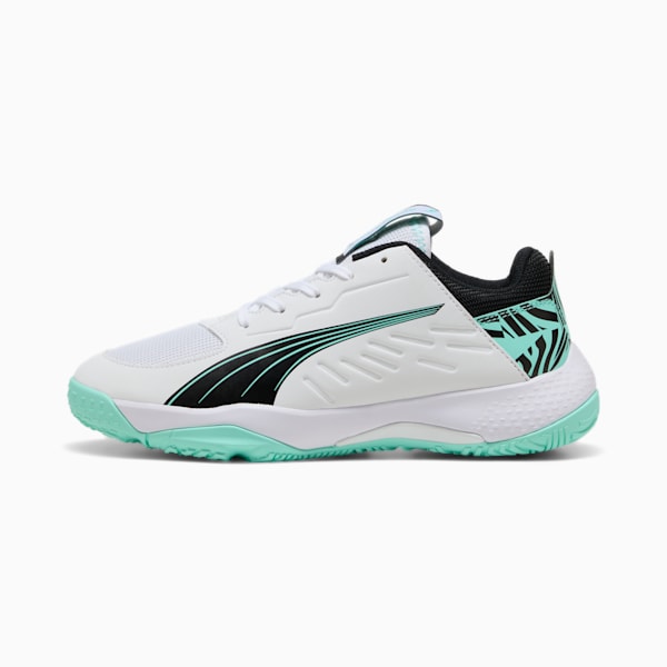 Tenis juvenil de balonmano Accelerate UNTMD, PUMA White-PUMA Black-Electric Peppermint, extralarge