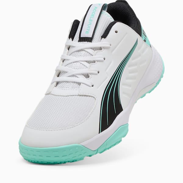 Tenis juvenil de balonmano Accelerate UNTMD, PUMA White-PUMA Black-Electric Peppermint, extralarge
