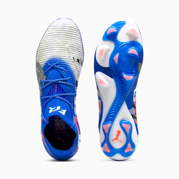Botas de fútbol FUTURE 8 ULTIMATE FOREVER FG Unisex, PUMA White-Ultra Blue-Feather Gray-PUMA Black-Glowing Red, extralarge