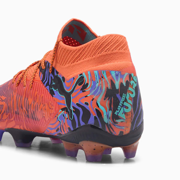 FUTURE 8 ULTIMATE CREATIVITY Firm Ground Men's Soccer Cleats, Orange Poppy-Dark Amethyst-Electric Peppermint-PUMA Black, extralarge