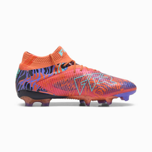 FUTURE 8 ULTIMATE CREATIVITY Firm Ground Men's Soccer Cleats, Orange Poppy-Dark Amethyst-Electric Peppermint-PUMA Black, extralarge