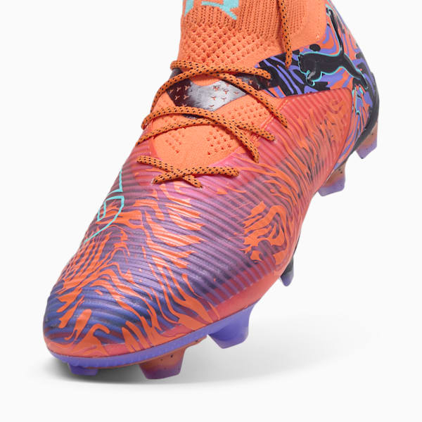 FUTURE 8 ULTIMATE CREATIVITY Firm Ground Men's Soccer Cleats, Orange Poppy-Dark Amethyst-Electric Peppermint-PUMA Black, extralarge