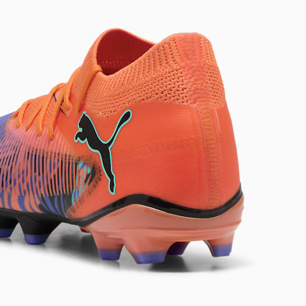 FUTURE 8 MATCH CREATIVITY Firm Ground/Artificial Ground Men's Soccer Cleats, Orange Poppy-PUMA Black-Dark Amethyst-Electric Peppermint, extralarge